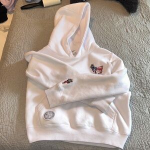 GOAT USA White Hoodie - Logo Tag Detail